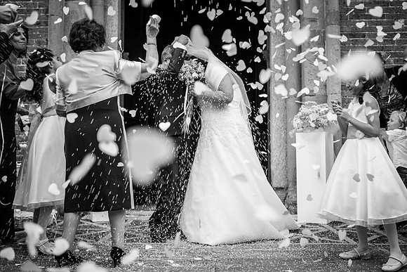 Matrimonio religioso nella chiesa di San Lanfranco a Pavia, ricevimento ai Granai Certosa.