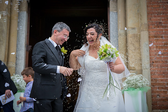 Matrimonio religioso nella chiesa di San Lanfranco a Pavia, ricevimento ai Granai Certosa.