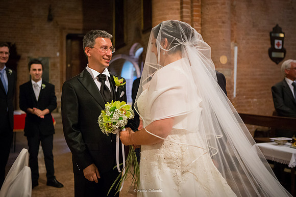 Matrimonio religioso nella chiesa di San Lanfranco a Pavia, ricevimento ai Granai Certosa.