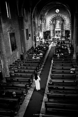 Matrimonio religioso nella chiesa di San Lanfranco a Pavia, ricevimento ai Granai Certosa.