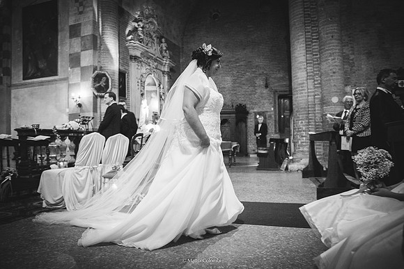 Matrimonio religioso nella chiesa di San Lanfranco a Pavia, ricevimento ai Granai Certosa.