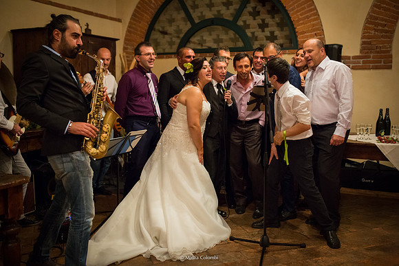Matrimonio religioso nella chiesa di San Lanfranco a Pavia, ricevimento ai Granai Certosa.