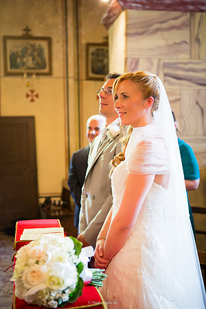 Matrimonio con rito religioso, ricevimento alla Rocca di Montalfeo.