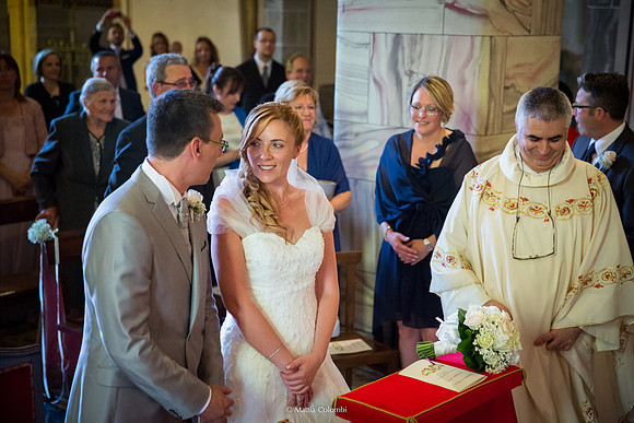 Matrimonio con rito religioso, ricevimento alla Rocca di Montalfeo.