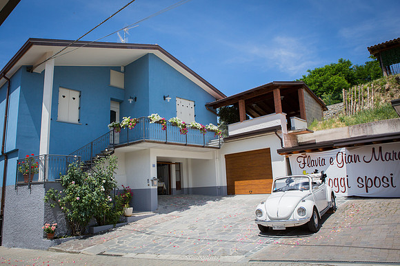 Matrimonio con rito religioso, ricevimento alla Rocca di Montalfeo.