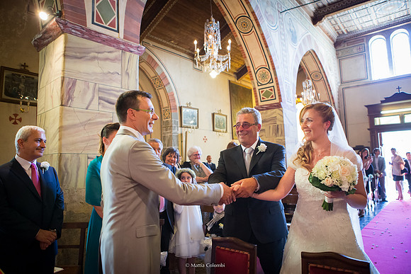 Matrimonio con rito religioso, ricevimento alla Rocca di Montalfeo.