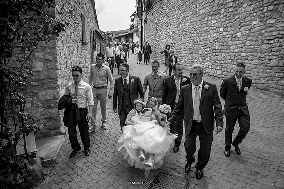Matrimonio con rito religioso, ricevimento alla Rocca di Montalfeo.
