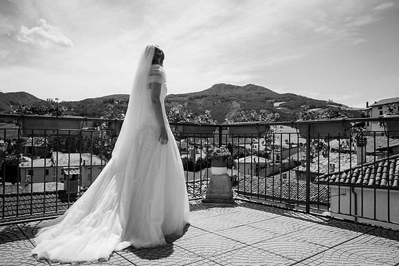 Matrimonio con rito religioso, ricevimento alla Rocca di Montalfeo.