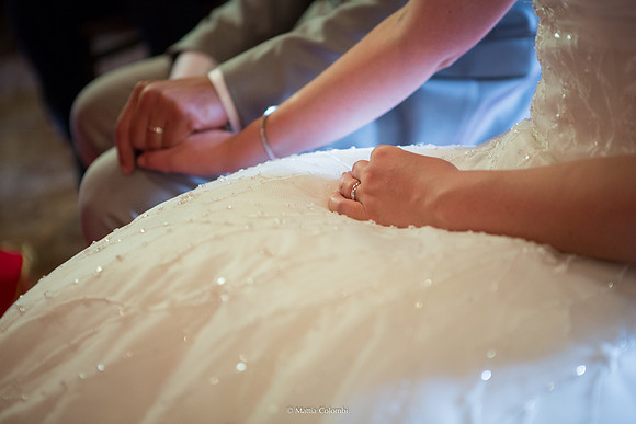 Matrimonio con rito religioso, ricevimento alla Rocca di Montalfeo.