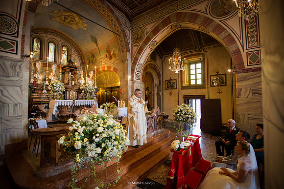 Matrimonio con rito religioso, ricevimento alla Rocca di Montalfeo.