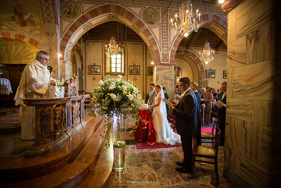 Matrimonio con rito religioso, ricevimento alla Rocca di Montalfeo.