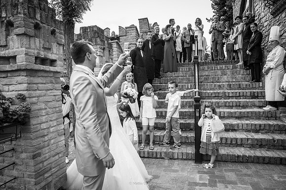 Matrimonio con rito religioso, ricevimento alla Rocca di Montalfeo.