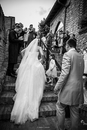 Matrimonio con rito religioso, ricevimento alla Rocca di Montalfeo.