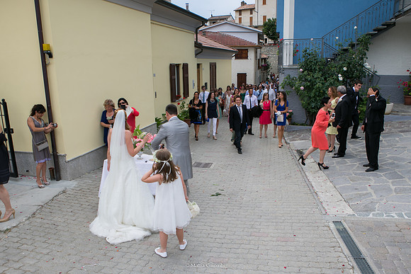 Matrimonio con rito religioso, ricevimento alla Rocca di Montalfeo.