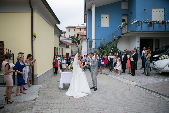 Matrimonio con rito religioso, ricevimento alla Rocca di Montalfeo.