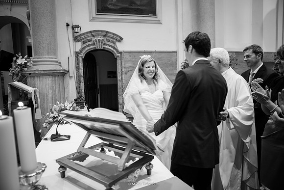 Matrimonio religioso a Pavia nella chiesa di Santa Maria delle Grazie. Ricevimento a Tenuta Campo Lungo.