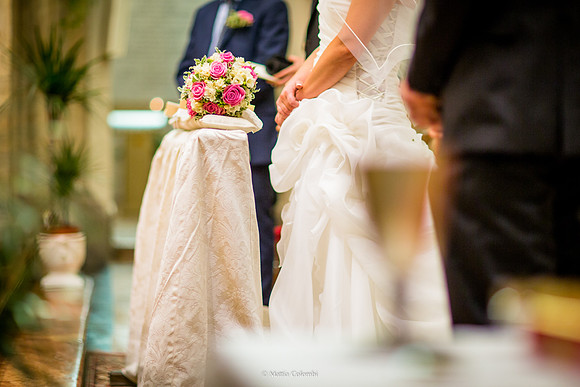 Matrimonio religioso a Pavia nella chiesa di Santa Maria delle Grazie. Ricevimento a Tenuta Campo Lungo.
