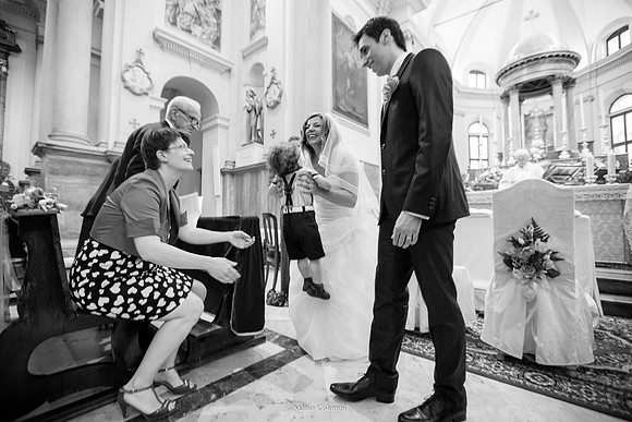 Matrimonio religioso a Pavia nella chiesa di Santa Maria delle Grazie. Ricevimento a Tenuta Campo Lungo.