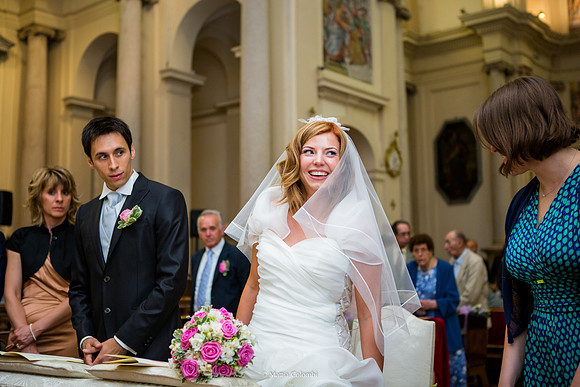 Matrimonio religioso a Pavia nella chiesa di Santa Maria delle Grazie. Ricevimento a Tenuta Campo Lungo.